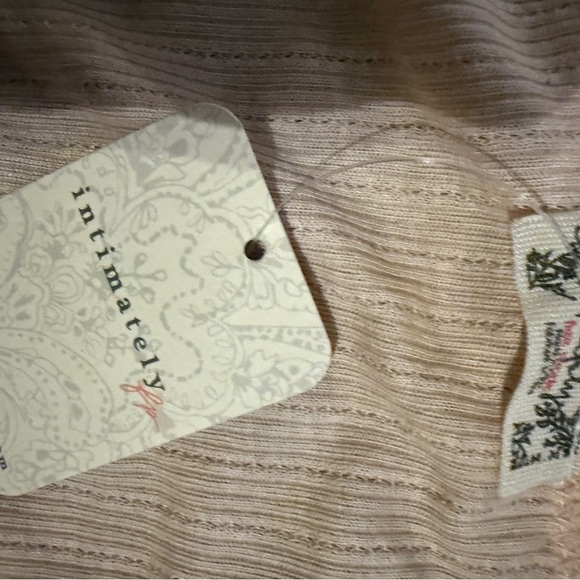 Free People Intimately Only You Long Sleeve Pointelle Top - Creme Peche NWT sz m - Picture 4 of 5